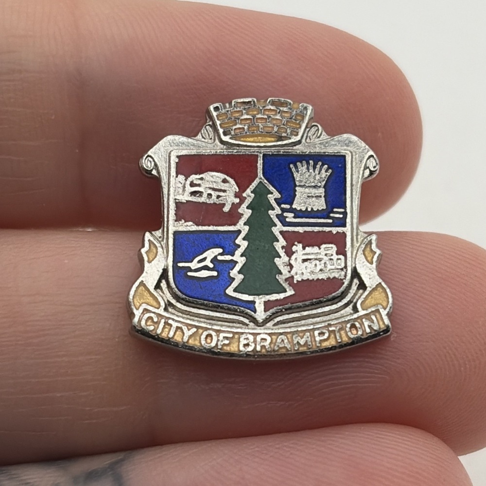 City Of Brampton Ontario Canada Coat Of Arms Crest Lapel Hat Pin